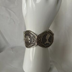 Egyptian Revival Filigree Panel Bracelet